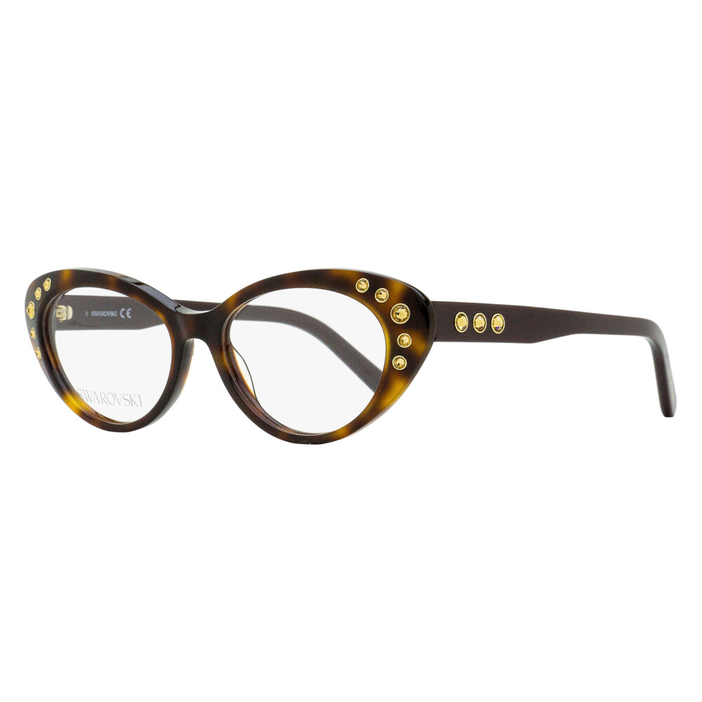 Swarovski Tortoise Shell Cat Eye Glasses with Gold Accents